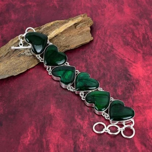925 Sterling Silver Herat Green Flash Labradorite Gemstone Jewelry Bracelet Gift - Picture 1 of 5