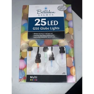 Bethlehem Lights 25 LED G50 Globe Lights Multicolor indoor outdoor cml grade - Picture 1 of 6