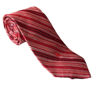 Corbata de Colección Christian Dior Cravates Repp Rayas Rojas Seda Monograma Clásico París EE. UU. - Imagen 1 de 12