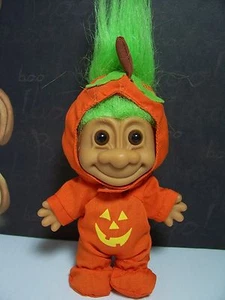 HALLOWEEN PUMPKIN BOY  - 5" Russ Troll Doll - NEW IN ORIGINAL BAG - Picture 1 of 7