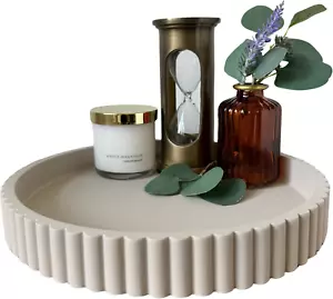 round Decorative Tray for Coffee Table Tray Decor - Concrete round Tray Home Dec - Picture 1 of 12