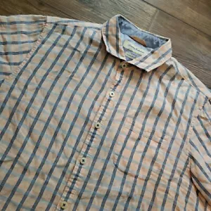 Tommy Bahama Hemd Herren Large orange kariert Leinenmischung Island Modern Fit Travel - Bild 1 von 7