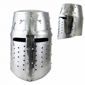 MEDIEVAL TEMPLAR CRUSADER KNIGHT ARMOR GREAT HELMET REENACTMENT HELM - Picture 1 of 2