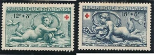 BRIEFMARKE FRANKREICH 937/938 ** Rotes Kreuz 1952 - Bild 1 von 1
