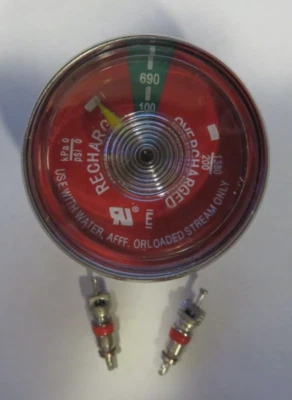 ✅🔥🧯Amerex Water Fire Extinguisher Gauge 100 psi. With 2-Schrader Cores
