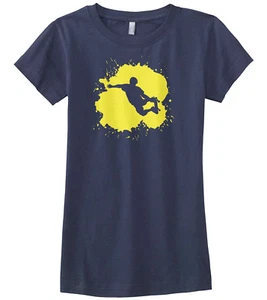 Skateboarder Splatter Girls Fitted T-Shirt Cool Birthday Party Gift Idea - Picture 1 of 10