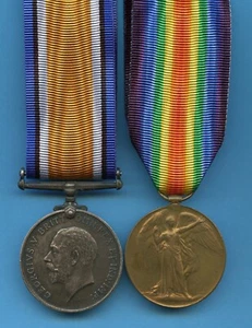 WW1 British War & Victory Medals Pair To Pte George E Bowler, Middlesex Regiment - Picture 1 of 3