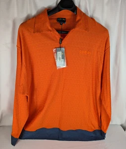 COOGI Shirt Men's 2XL Orange & Blue Empire Long Sleeve Polo NWT - Picture 1 of 15