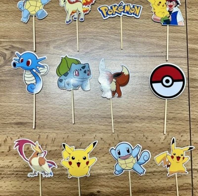 Cupcake Toppers Anime Pickachu And Friends Cumpleaños Celebración Foto 1 de 2