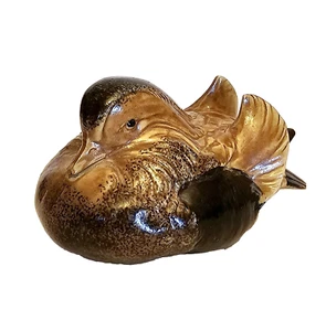 Andrea von Sadek braun schwarz sitzende Taube Vogel Keramik Figur Japan - Bild 1 von 6