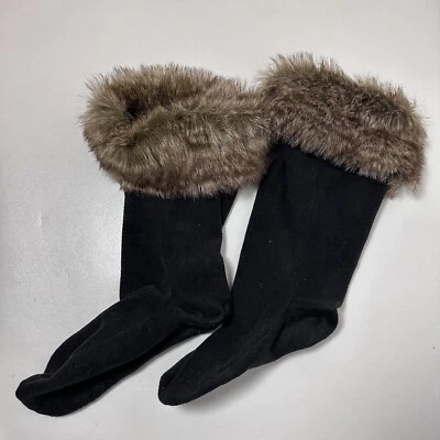 Capelli Boot Liner Socks Rain Snow Black Brown Faux Fur Cuff 9-11  - Image 1 of 4