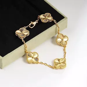 Van Cleef & Arpels Vintage Alhambra Bracelet 5 motifs 18K Yellow Gold - Picture 1 of 16
