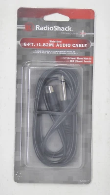 RadioShack 6ft Audio Cable RCA Phono Male -Tinned Stripped End 42-2371 - Image 1 of 4