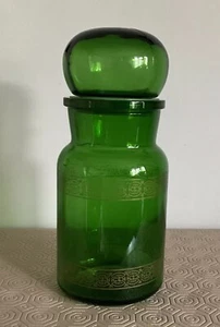 Vintage Green Bulbous Large Jar AJ SG W. Belgium Apothecary Rare? - Picture 1 of 11