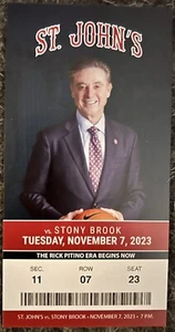 BIGLIETTO COMMEMORATIVO ST JOHNS RED STORM RICK PITINO STUB 11/7/2023 BASKET - Foto 1 di 2