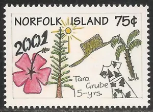 Isla Norfolk #717 (A178) En muy buen estado sin montar o nunca montada - 2000 75c Arte Infantil/Milenio - Imagen 1 de 1