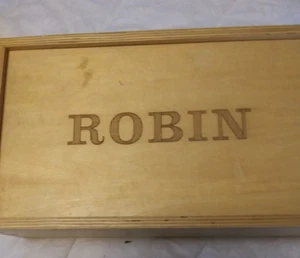 Painted wood alphabet in wooden storage box - Picture 1 of 4