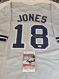 Andruw Jones Autographed/Signed Jersey JSA COA Grey Custom Jersey - Picture 1 of 8