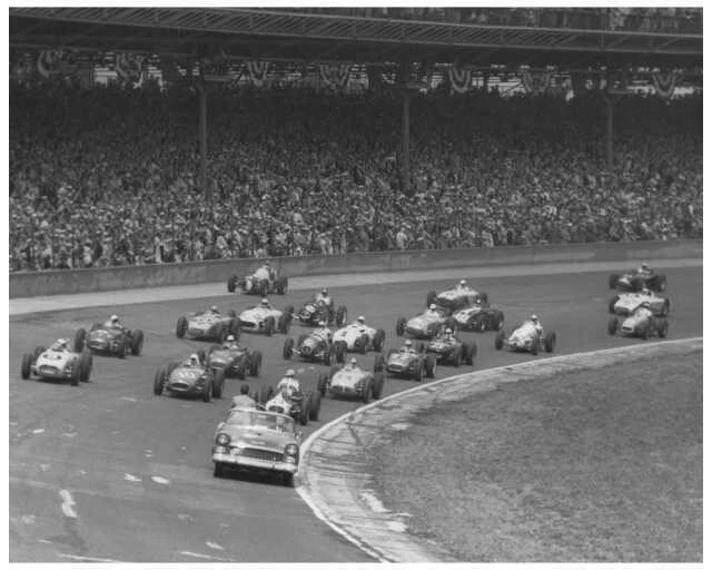 1955 Chevrolet Bel Air Pace Car Leading the Field at Indy 500 Press Photo 0578 - Image 1 of 1