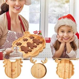 Wooden Christmas Platter Multipurpose Christmas Food Tray Christmas eco friendly - Picture 1 of 15