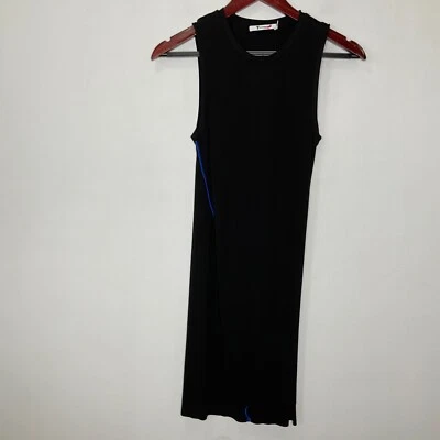 Vestido de noche T by Alexander Wang negro ceñido al cuerpo azul a rayas para mujer pequeño Foto 1 de 4