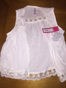 Xhilaration Bohemian Hippe Ivory Vest Sz 6 6x Nwt Shirt Top + Justice Stickers - Picture 1 of 4