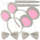  2 Sets Animal Ears Headband Mouse Bow Tie Mouse Tail Kit Performance Dress Up