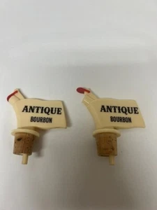 Weller ANTIQUE Bourbon Liquor Bottle Pourer Stopper Spout Set of 2 Vintage - Picture 1 of 4