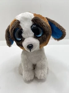 Ty Beanie Boos DUKE the Dog 6”Beanbag Plush Toy w/ Glitter Eyes - Picture 1 of 7