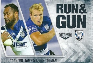2016 NRL Elite Run & Gun (RG 6 / 32) Tony WILLIAMS / Aiden TOLMAN Bulldogs - Picture 1 of 1