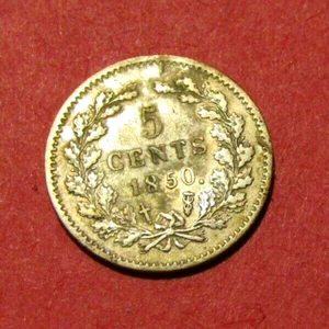 Netherlands 1850 5 Cents Silver Old Coin - Bild 1 von 5