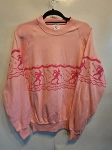 Vintage neu mit Etikett rosa Raglan Rundhalsausschnitt Langlauf Birkie Sweatshirt Herren Medium - Bild 1 von 9
