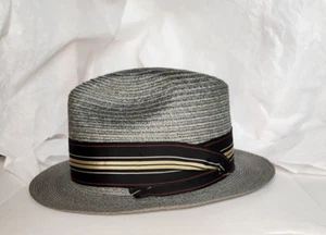 Vintage Robley Atlanta Fedora - Royal Milano Imported Hemp - Iconic Gray Hat S - Picture 1 of 4