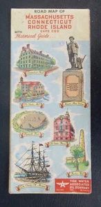 1953 road map Flying A oil gas Tydol Historical Massachusetts Connecticut RI - Picture 1 of 4