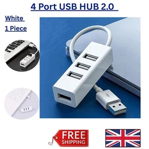 High Speed 4 Port USB HUB 2.0 Multi Splitter Expansion Desktop PC Laptop Adapter - Picture 1 of 7