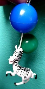 MARTY ZEBRA MADAGASCAR WITH balloons Ornament CAKE TOPPER Handcrafted USA Nora's - Picture 1 of 8