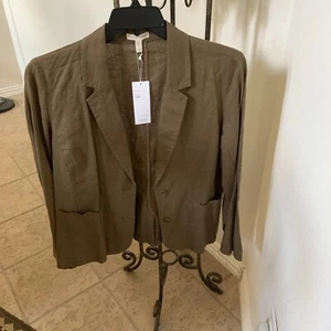 NWT Eileen Fisher Pine Needle Organic Linen Shaped Blazer Jacket Size M/M $218 - Picture 1 of 7