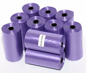 4000 DOG PET WASTE POOP BAGS 200 PURPLE REFILL ROLLS WITH CORE by Petoutside - Picture 1 of 2