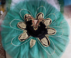 New Professional Ballet Skirts Black Green  Costumes Gold Embroidery Dress Tutu
