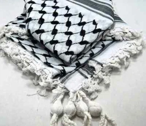 Sciarpa araba cotone Keffiyeh Shemagh originale made in India Kufiya Arafat - Foto 1 di 4