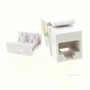 Eaton 5547-5EW White Cat5e Snap-In Modular Data Jack 110 Style 8-Position RJ45 - Picture 1 of 6