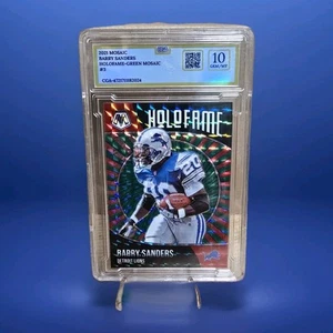 Barry Sanders 2021 Panini Green Mosaic HoloFame #3 - Picture 1 of 2