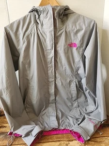 The North Face Hyvent 2.5L Rain Wind Womens Gray Hooded Full Zip Coat Jacket S - Picture 1 of 10