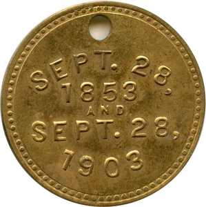 Unbekannter Maverick 1/2 Jahrhundert September 1853 und 1903 Schlüsselanhänger Typ Medaille - Bild 1 von 2