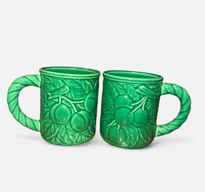 Shafford Fruit De Jour Coffee Mugs– Green Cherries– Set of 2– Made in Japan  VTG - Picture 1 of 3