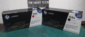 New Genuine HP 124A Toner Lot – Q6000A Black & Q6003A Magenta – Set of 2 - Picture 1 of 24