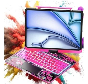 Funda Teclado Transparente para iPad Air 11 Pulgadas (M3/M2, 2025/2024)/Air11 Transparente+Rosa - Imagen 1 de 7