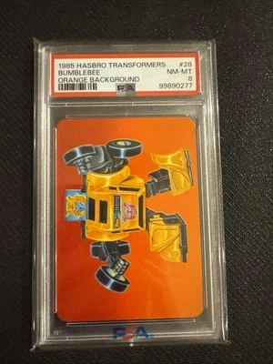 1985 Hasbro Transformers Bumblebee Orange Background PSA 8 - Image 1 of 2