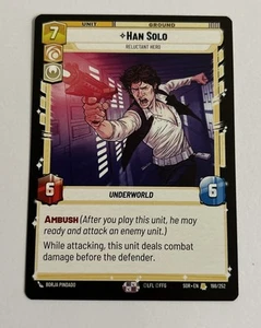 Star Wars Unlimited TCG Han Solo Reluctant Hero, Rare Unit, SWU Near Mint - Picture 1 of 10