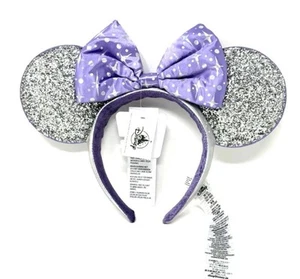 Disney Parks Tomorrowland Celestial Silver Purple Sparkle Ears Headband NEW - Picture 1 of 3